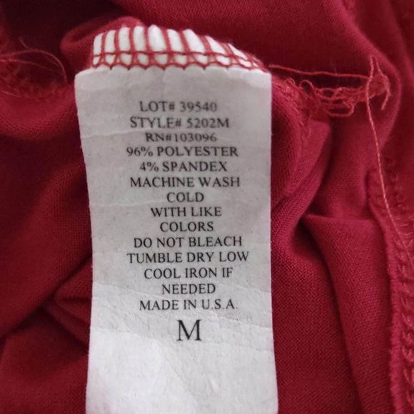 NWT Medium C’EST LA VIE Red Blouse with necklace Red Cold Shoulder C2514 - Picture 5 of 6